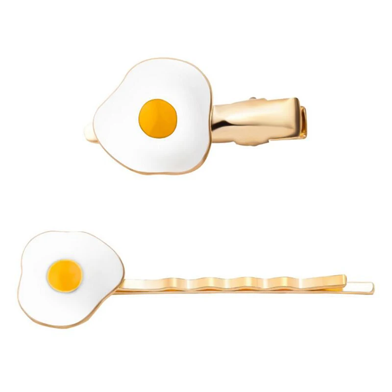 Для маленьких девочек мило funy Hairwear Заколки Fried Egg Форма волос Pin заколки зажим для