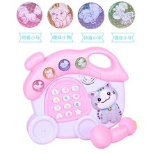 Песня кошка мультфильм звуковая игрушка в виде животного ребенок цифровые Обучающие Игрушечный мобильный телефон ребенок аналоговый телефон рингтоны музыка подарок на день рождения