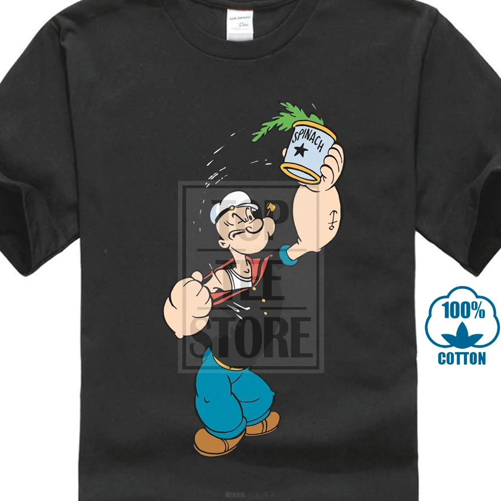 Футболки с забавным принтом Popeye Новое поступление мужская летняя стильная