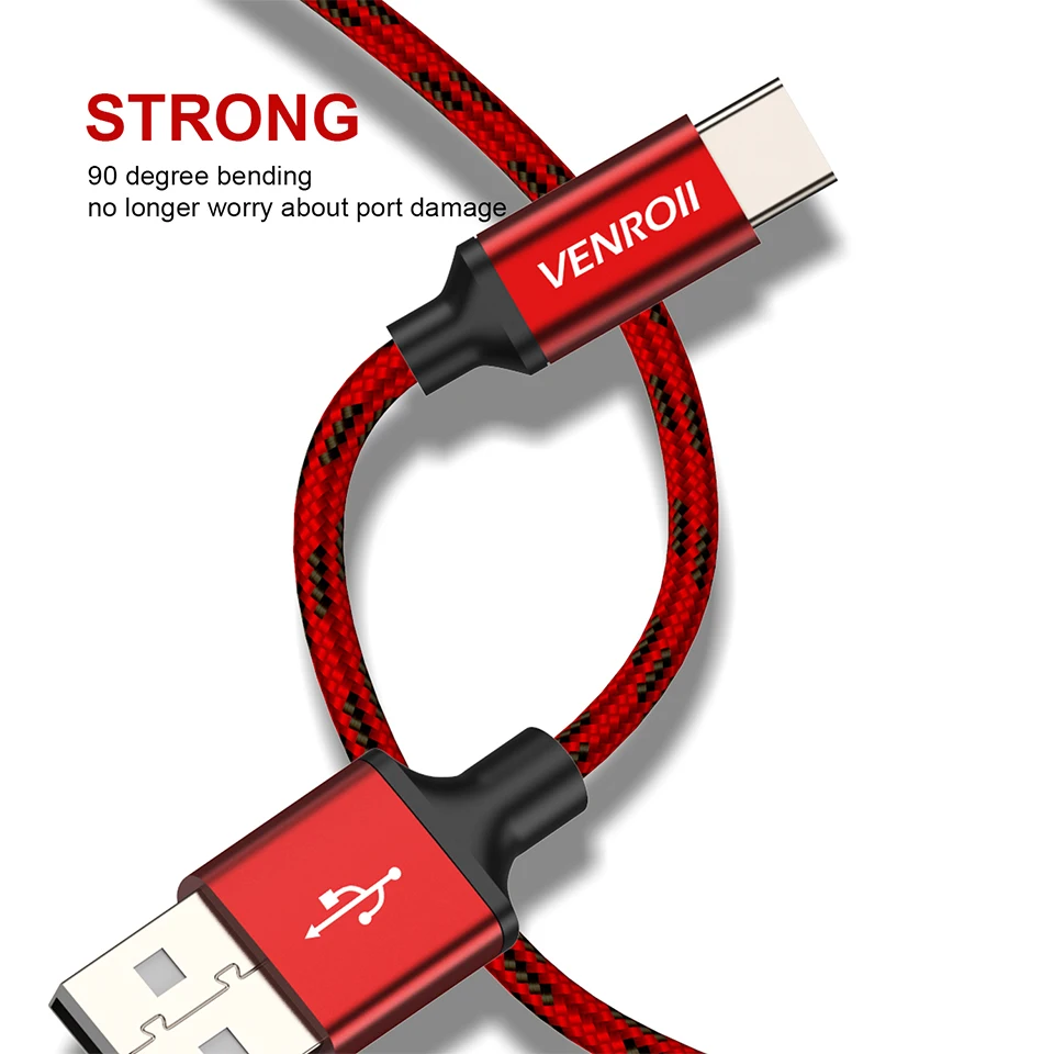 4 шт. в упаковке usb type-C кабель для samsung Galaxy Note 9 S10 S9 S8 1,2 м 2 м 3 м 5 м провод для быстрого заряда мобильного телефона Kable для Xiaomi Redmi