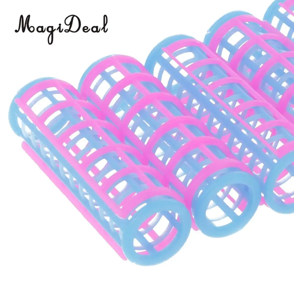 MagiDeal 10Pcs/Pack Plastic Hair Roller Curler for Dolls Make Up Accessories Dollhouse Decoration Girl Gift 2Colors