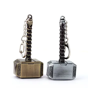 

Marvel Avengers Thor's Hammer Mjolnir Keychain New Pewter Keyring Toy Thor Chain Ring Key Men Jewelry Action Figure Cosplay Toys
