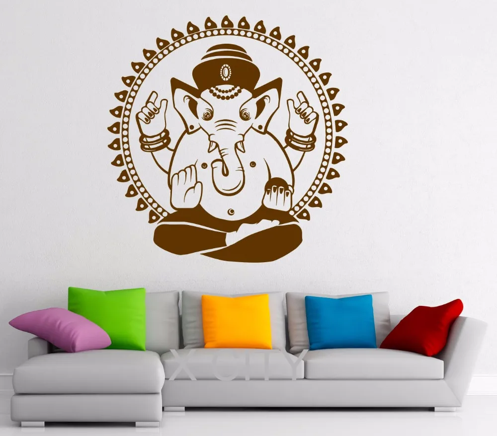 Ganesha Elephant Wall Decal Indian Design Vinyl Stickers Lord of