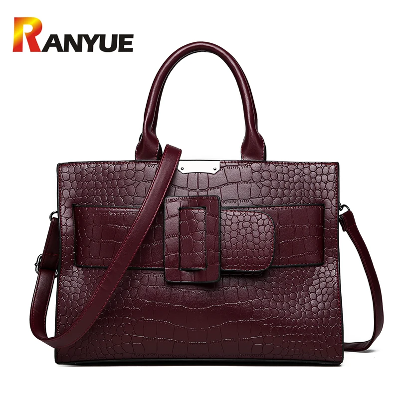 Crocodile Alligator Leather Handbags Women Famous Brands Shoulder Bag