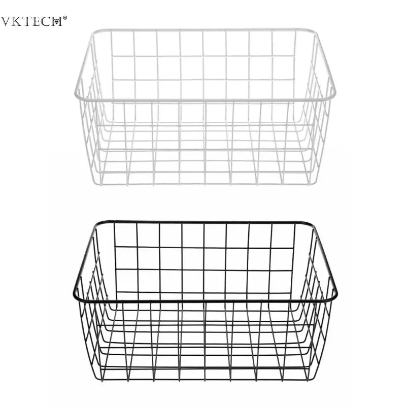 Нордическая прямоугольная металлическая домашняя корзина для хранения проволочная корзина Железный Художественный Кованый Домашний Настольный металлический Органайзер держатель