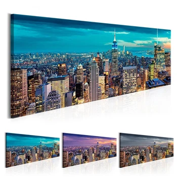 

HD Wall Art Print New Classics 1 Set New York City Night Scenery Canvas Painting Modular Picture Poster Home Decor No Frame