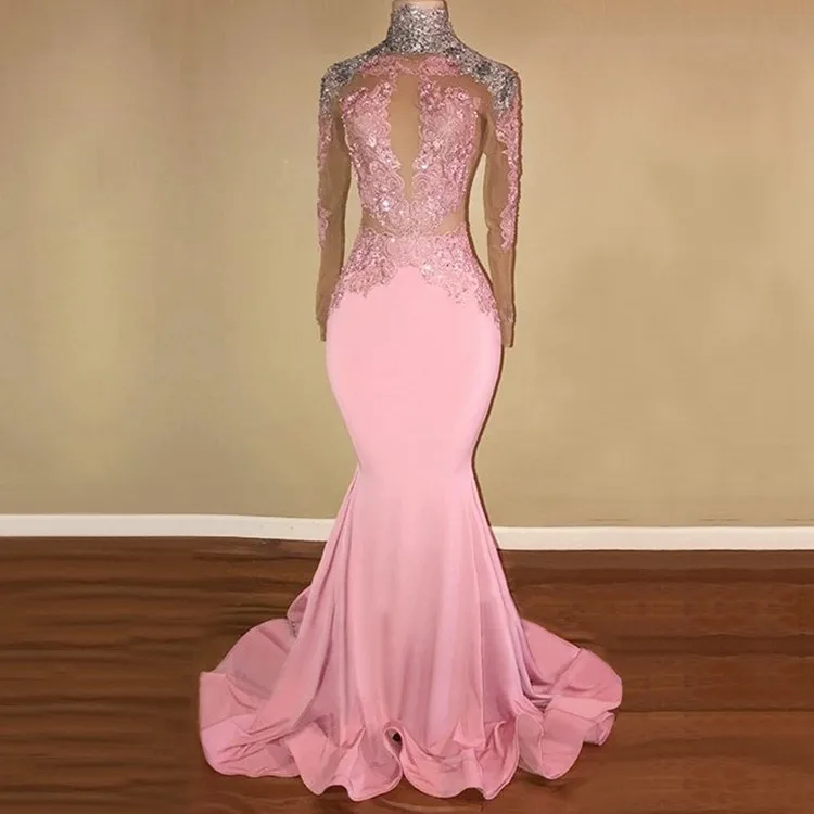 Vestido de gala Русалка Длинные розовые платья для выпускного вечера 2019 одежда с