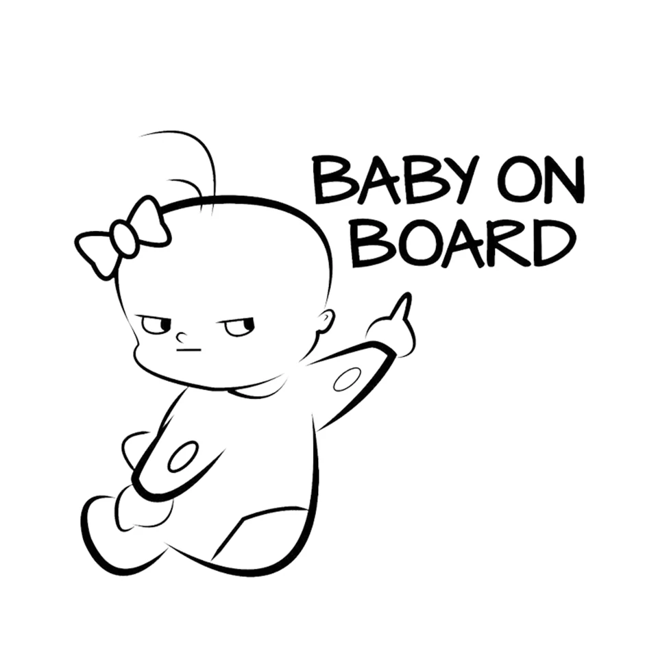 Car Creative Sticker BABY ON BOARD Funny Vinyl Car Sticker Warning Sign Decal Car-styling Fashion Sticker for All Car 1614.1CM 5