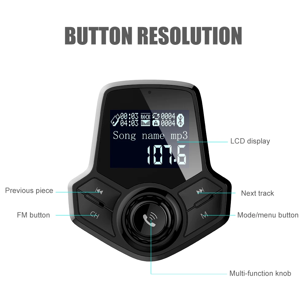 QC 3,0 12 V-24 V Dual fm-трансмиттер с USB Автомобильные хэндс-фри микрофон Универсальный Bluetooth автомобильный набор, свободные руки, MP3 стерео музыка Портативная TF карта