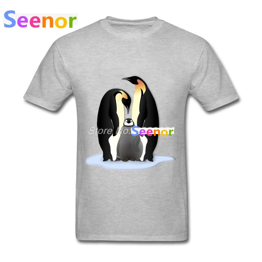 Новый Для мужчин футболка Летний стиль pinguin familie изготовление на заказ Большие