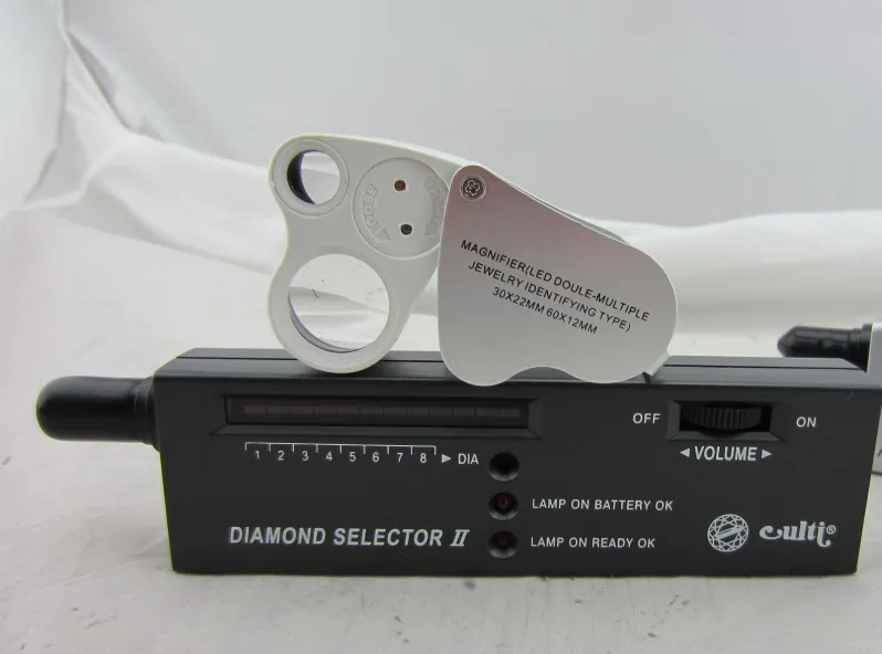 FREE SHIPPING 2pcs/lot gemstone hardness tester with 30x 60x loupes