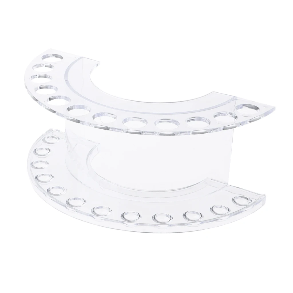 Multi-functional & Practical Acrylic 12 Holes Clear Brush Holder Organizers and Storage Rack Shelf Stand