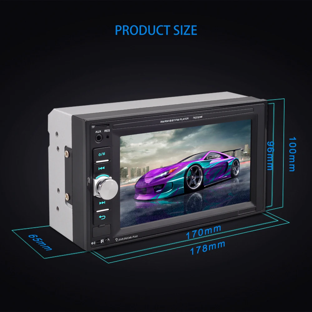 Camecho 2din автомобильное радио Bluetooth Сенсорный экран AUX в USB TF MP5 плеер камера заднего