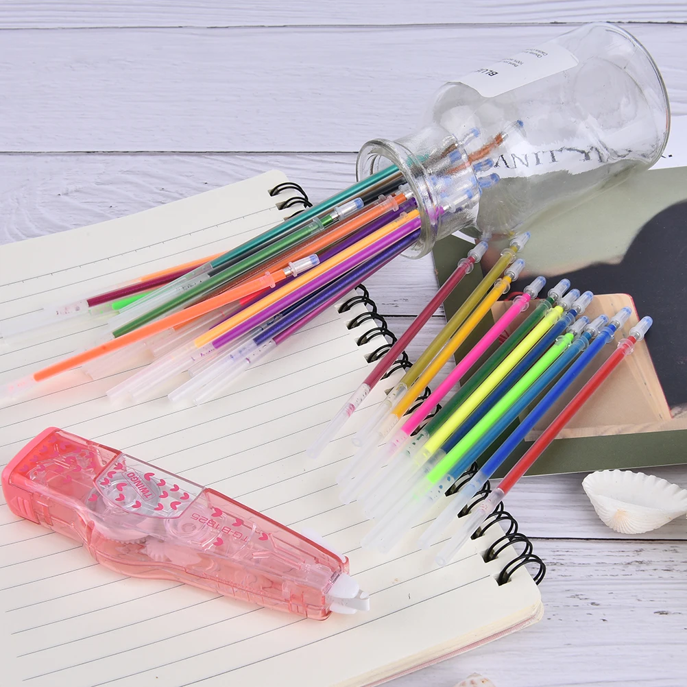 

36Pcs 36Colors flash gel pen highlighter refill color full shinning refills painting pen Refills School student Length: 13cm