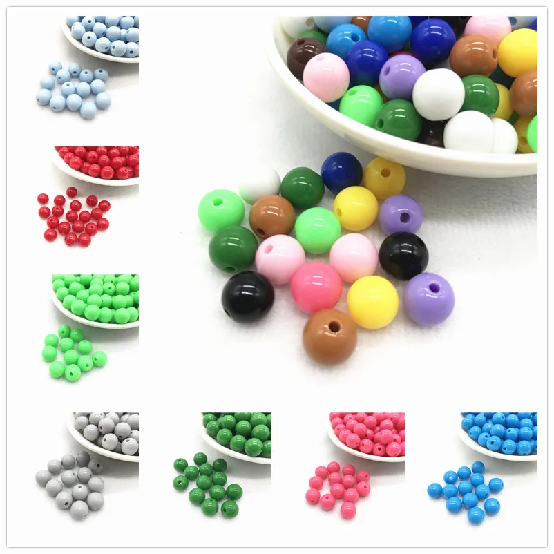 

Wholesale 6/8/10mm round acrylic beads. DIY jewelry bracelet necklace production