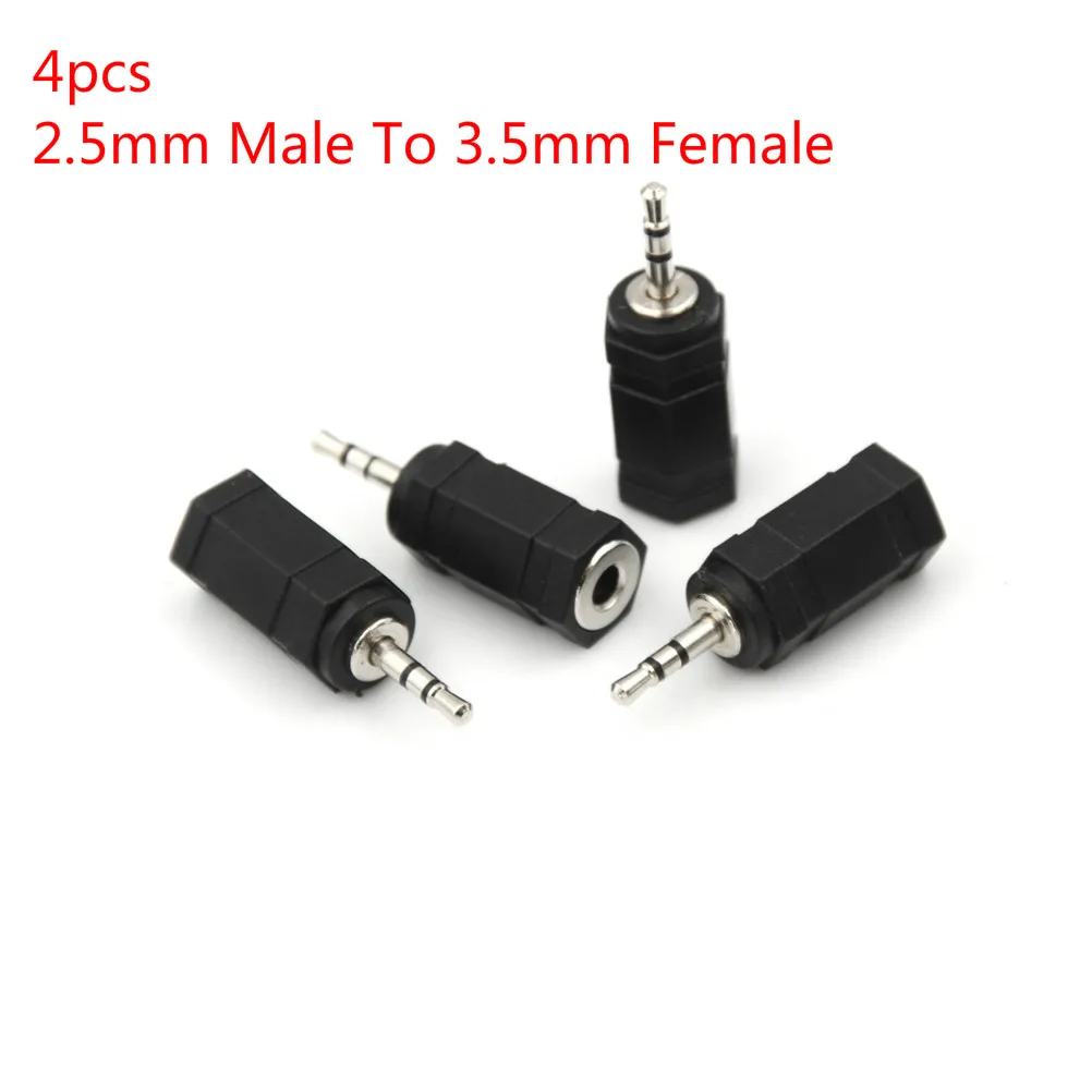 

4pcs 2.5 Mm Male To 3.5 Mm Female 2.5 To 3.5 Stereo Jack Audio Pc Phone Headphone Earphone Converter Adapter Cable Plug