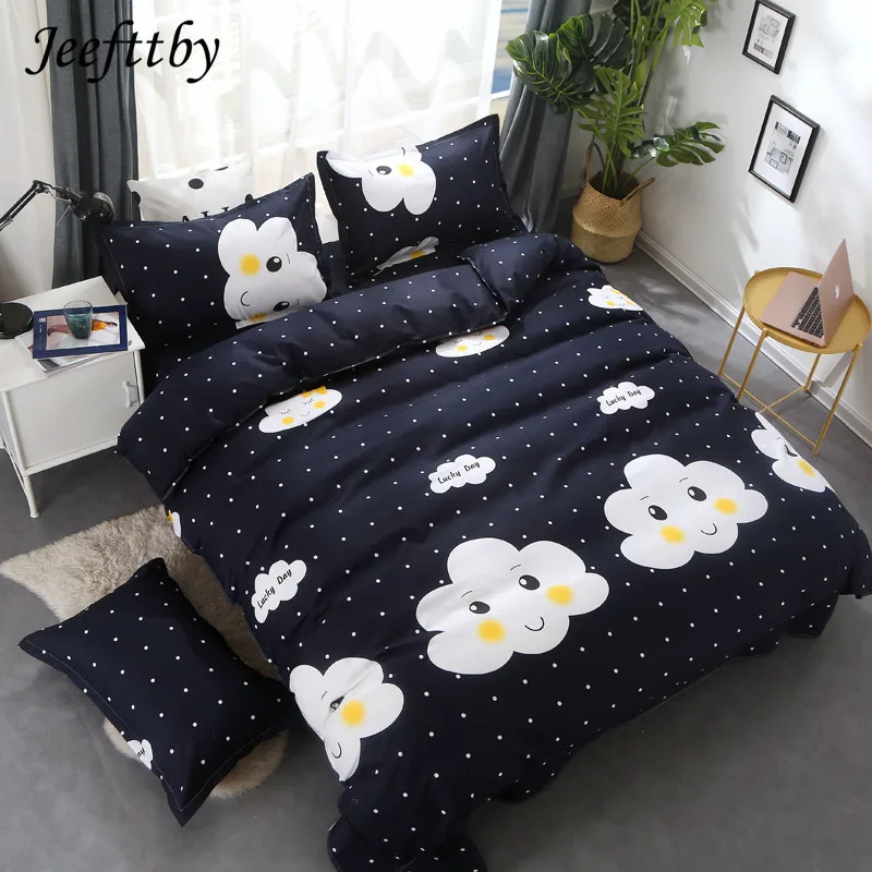 

Home Textiles Cute Clouds Children Bedding Sets Duvet Cover Linens Pillowcases Bed Sheets Full Queen King Size Bedclothes