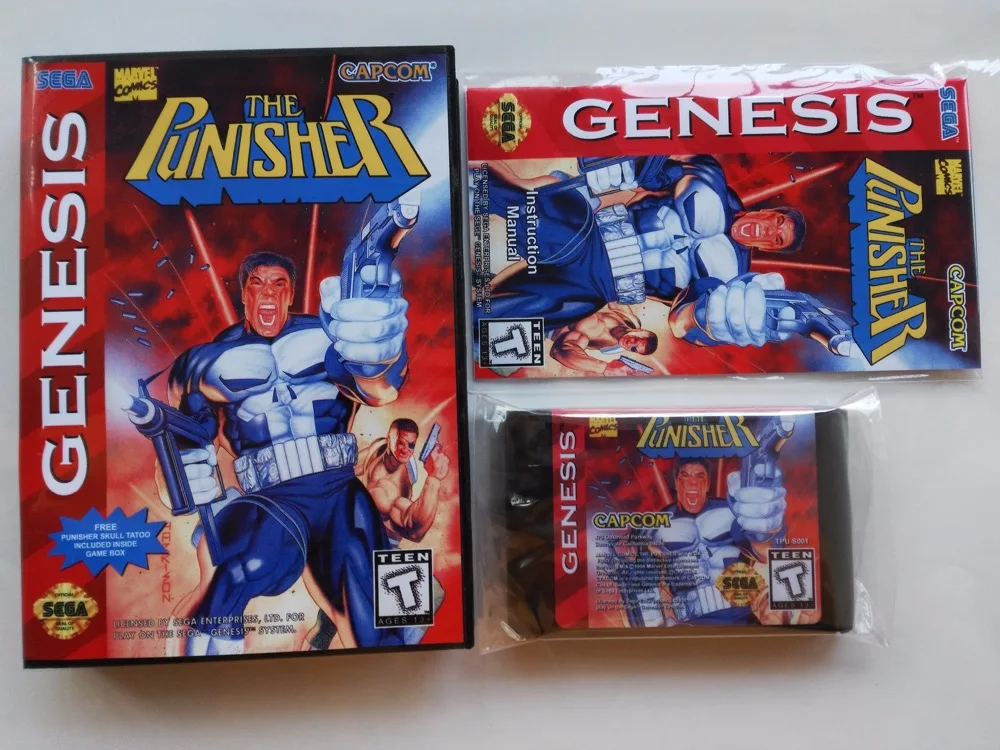 Genesis Game: The Punisher( USA Version! box+manual+cartridge