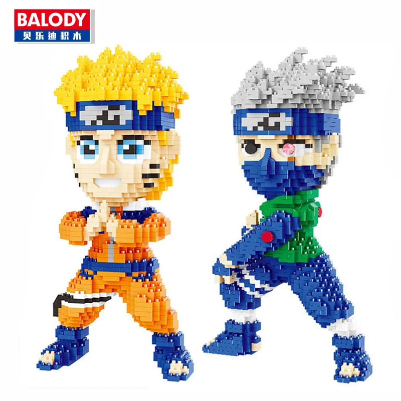 Japanese Anime Naruto Brouto Ninja Hatake Kakashi 3D Model Diamond Mini Building Nano Blocks Bricks Assembly Toy Gift Collection | Игрушки и