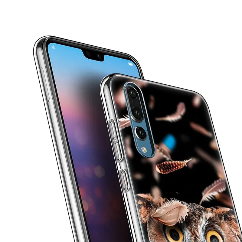 Цветной мягкий силиконовый чехол с совами для телефона Huawei P30 P20 Pro P10 P9 P8 Lite 2017 P Smart