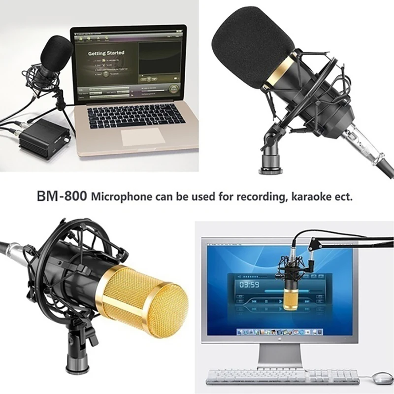 Профессиональный конденсаторный Аудио проводной Студийный микрофон вокальный записывающее устройство караоке микрофон, микрофон для компьютера