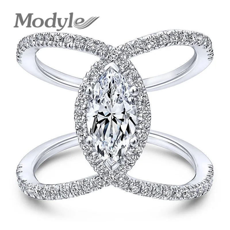 

Modyle Trendy Layer Full Finger Ring Silver Color Micro Paved AAA Cubic Zirconia Women Cross Ring Wholesale Jewelry anelli