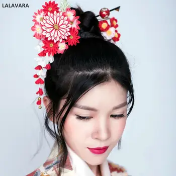 

LALAVARA bride Kanzashi hair clips Traditional Japanese kanzashi women hair accessories