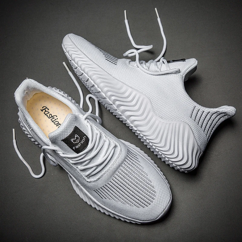

LZJ Breathable Shoes Men Sneakers Flyknit Men Casual Shoes Male Footwear Light Big Size Tenis Masculino Adulto 2019 Summer New