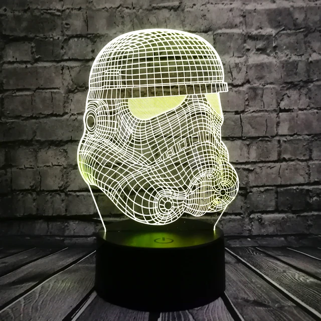 Luz Nocturna 3D RC Star Wars clon force blanco Darth Vader Caballero Guerrero figura de juguete ilusión LED USB Lámpara gradiente regalo de cumpleaños - Imagen 2