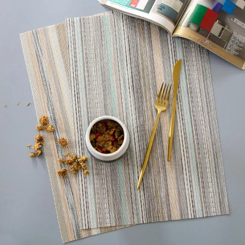  ONEUP 4pcs/lot Elegant PVC Non-slip Placemat Waterproof oil-proof Table mat Tableware Eco-friendly 