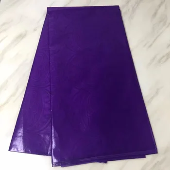 

High Quality 5 yards Purple African Jacquard Lace Fabric 2018 Bazin Riche Getzner Nigeria Lace Fabric For Man dress