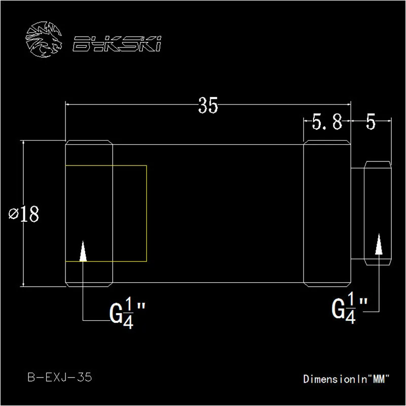 Bykski B-EXJ-7.5mm-50mm штекер-f-удлинитель фитинги бутик Алмазный Узор G1/4 мужские фитинги с внутренней резьбой стиль водяного охлаждения