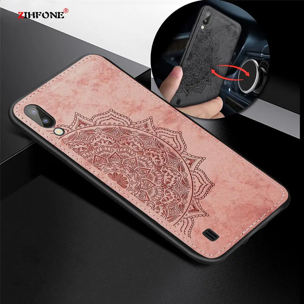 

Luxury Cloth Texture Shockproof Case for Samsung Galaxy J4 J6 Plus Cover Coque On Samsung M10 M20 Magnetic Car Holder Case Capa