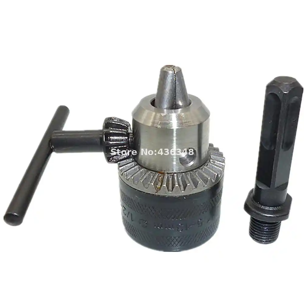 13mm 1//2 UNF Drill Chuck W// SDS Plus Shank Adaptor Rotary Hammer Tool Key Kit