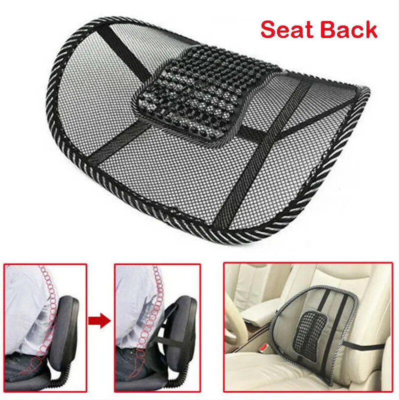 Grey Pillow Lumbar Lower Back Support Cushion Pain Relief Seat Posture Corrector