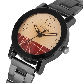 

Fashionable Quartz Watch Movement for Women Classic Premium Black Steel Strap Wristwatch Double Color Arabic Numerals Dial Watch