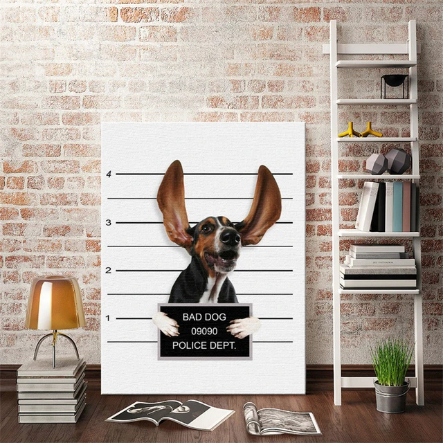 25x30cm Funny Cute Dog Canvas Art Wall Print Poster Modern Painting