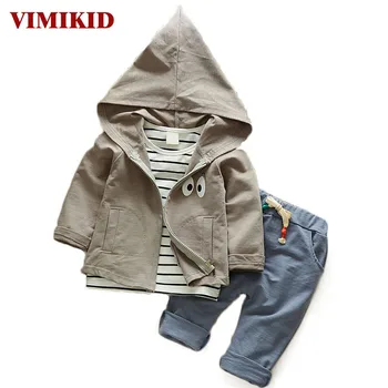 

baby clothing set cotton autumn hoodies + pants + t-shirt 3 pieces children outerwear kids clothes suit 2 years newborn outfits