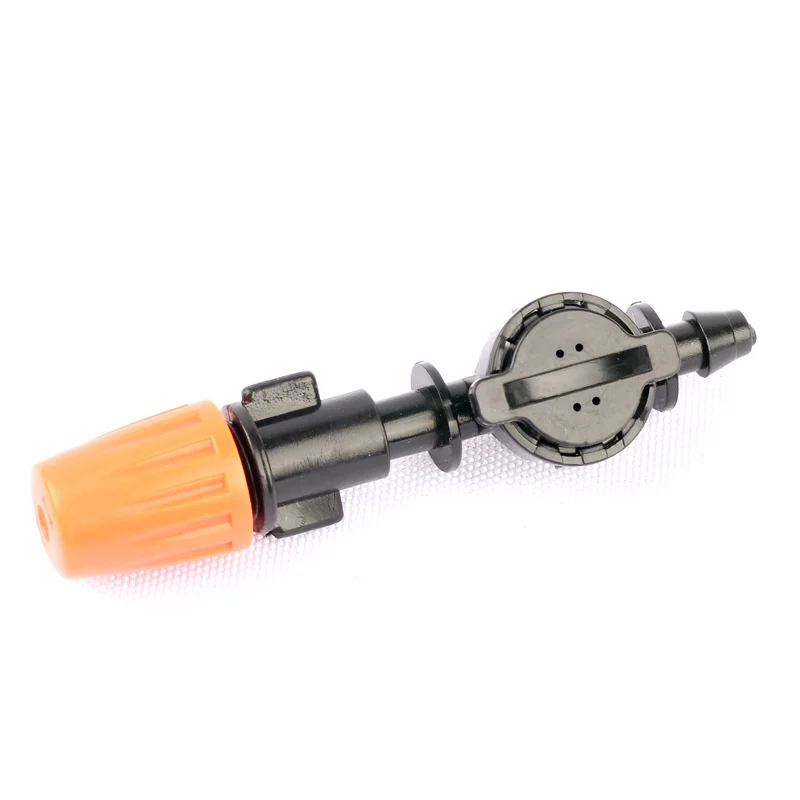 5pcs Orange Atomizing Sprinkler+antidrip Barbed 4/7mm Hose Connector