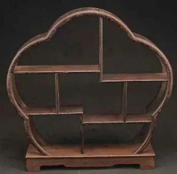 

Exquisite Chinese Classical Decoratable Old wood Hand Carved Flower-shape Display Stand