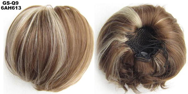 TOPREETY термостойкие синтетические волосы, для увеличения объема, 80gr кудрявый шиньон шнурок резинкой прически пончик Q9 - Цвет: 6AH613