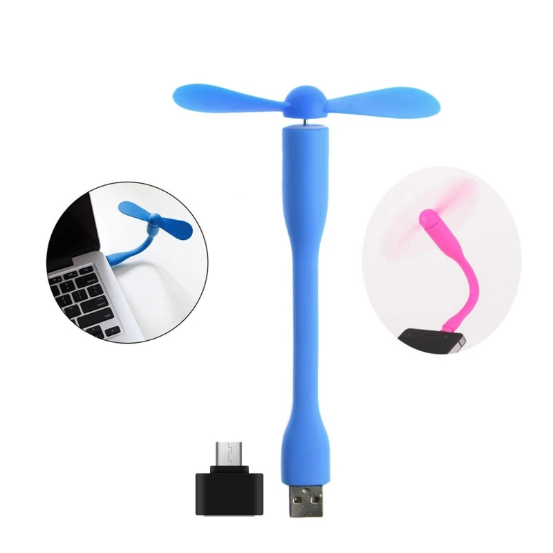 Гибкий вентилятор 2 в 1 с Micro USB и для телефонов Android ПК ноутбуков внешних