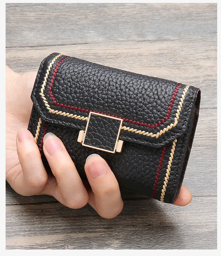 Luxury Brand Designer Card Holder Women Genuine Leather Small Wallet ID Credit Cards Case Leather Hasp Card Bag New INS Hot