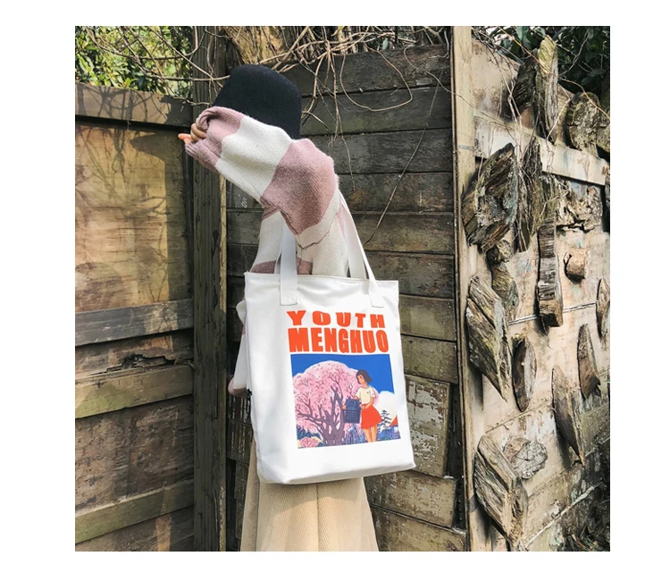2018 Autumn & Winter Women Canvas Shoulder Bag Printed Ladies Vintage Handbag Totes Female Shopping Bags Beach Bag Women Handbag_14