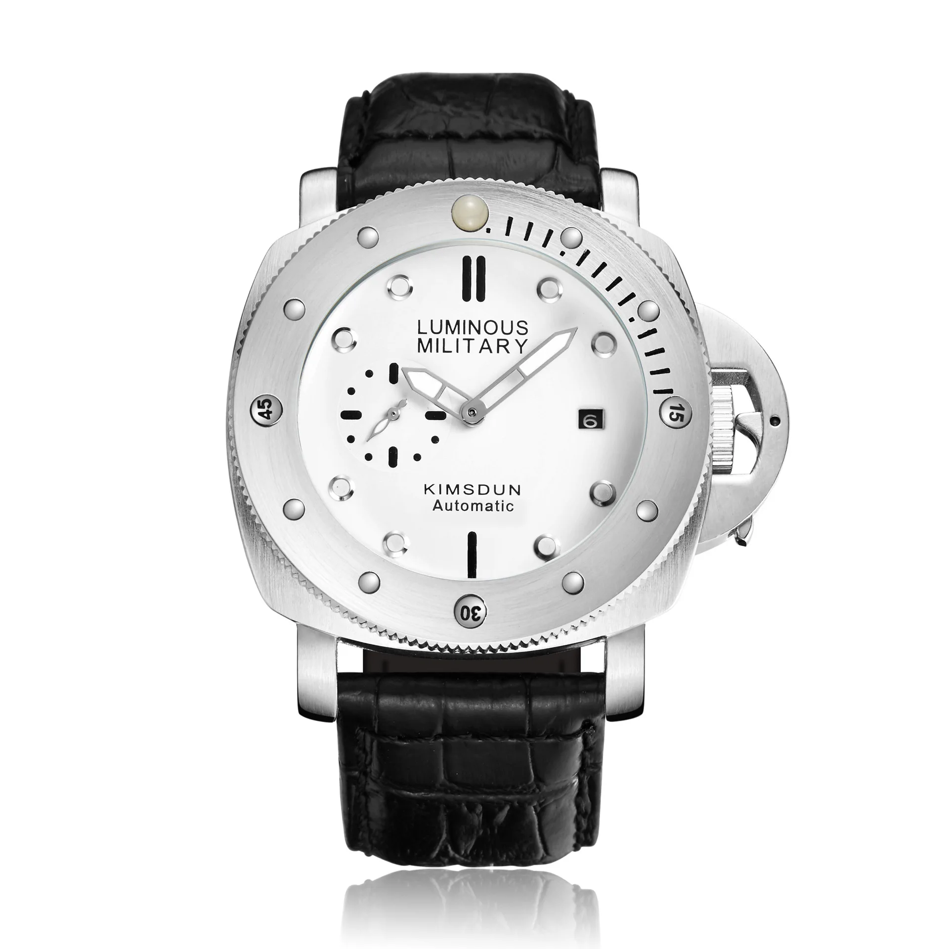 

Hot style men's watch belt two eyes large dial luminous waterproof automatic mechanical watches