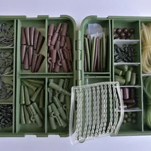 Коробка для ловли карпа-с колючей тефлоновой темно-серой рукояткой Т-крючки, безопасные свинцовые зажимы, рукава, бусины и другие снасти для рыбалки на карпа