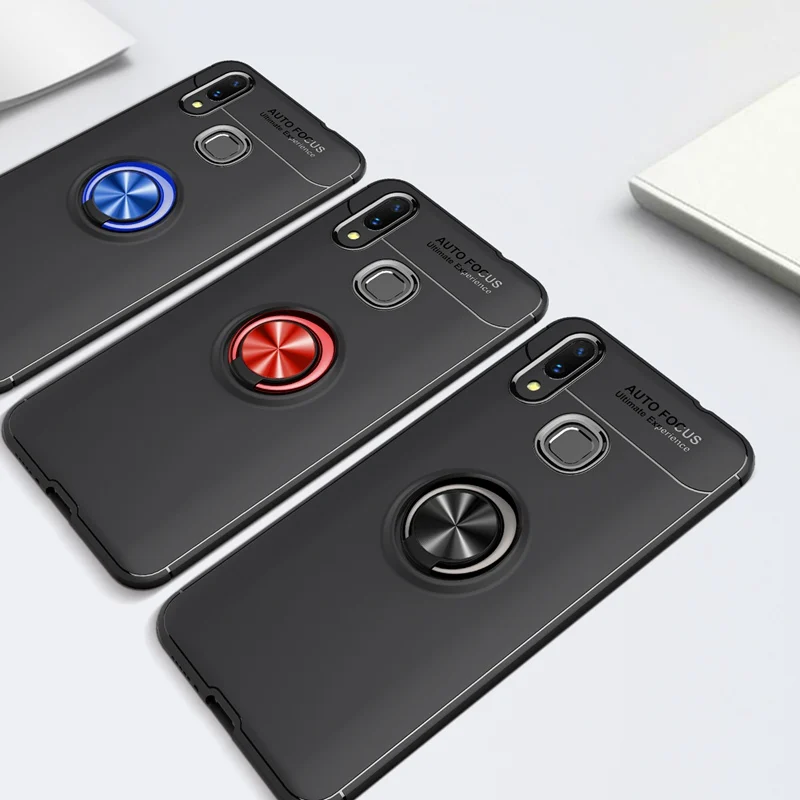

360 Degree Finger Ring Holder Soft Case Honor 7X 7C 8X MAX 8C 9 10 Lite Note View 10 20 V20 P Smart Plus 2019 TPU Silicone Cover