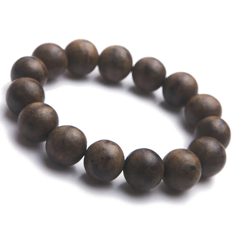 

16mm Natural Agilawood Aloeswood Wood Big Round Bead Powerful Stretch Bracelets For Women And Men Drop Shipping