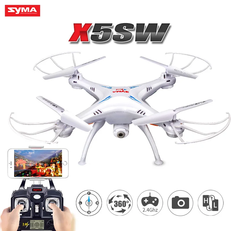

SYMA X5SW FPV Drone with WiFi Camera Real-time Transmit FPV Quadcopter HD Camera Drone 2.4G 4CH 6-Axis RC Helicopter