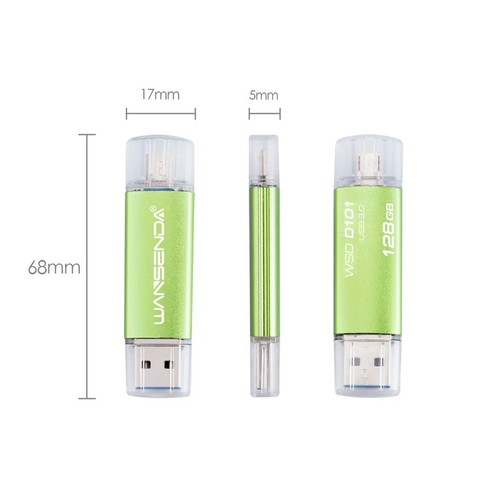 WANSENDA высокоскоростной OTG USB флеш накопитель 3 0 128 ГБ для смартфонов/ПК флешки 32 Гб 64